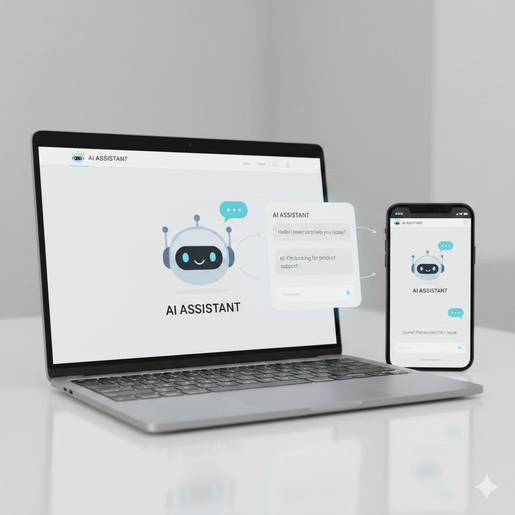 AI Assistant on laptop and mobile devices